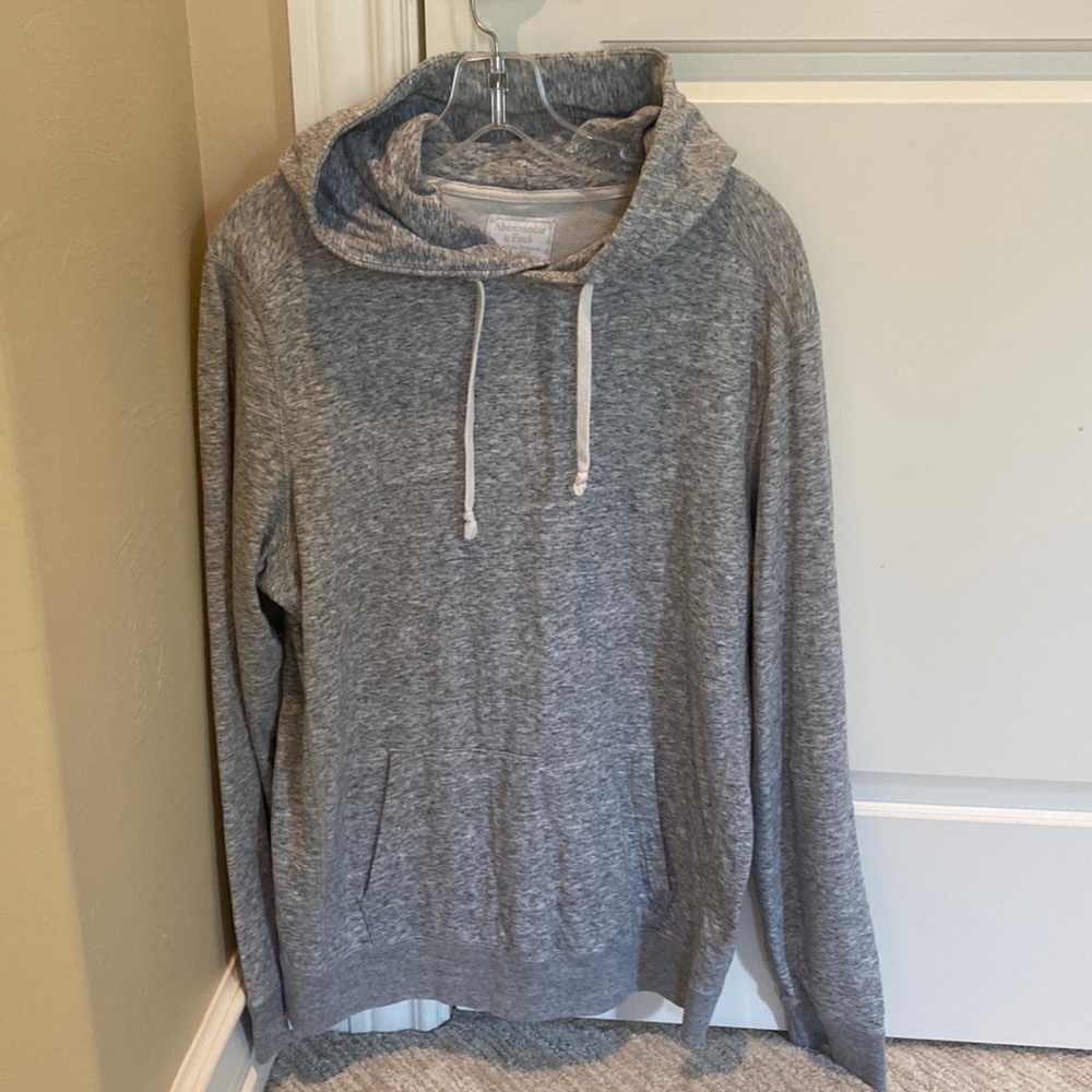 Abercrombie heather grey lightweight hoodie - size medium
